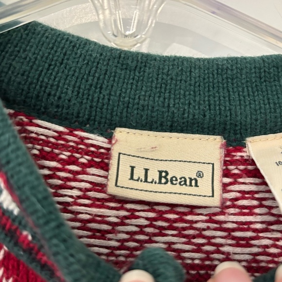 L.L. Bean Vintage Kids Nordic Snowflake Fair Isle Knit Sweater Girls 10/12 - Picture 5 of 5